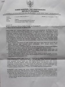 surat komnas ham terkait pembubaran HTI