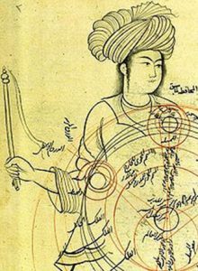  Gambar di manuskrip Qutubuddin al-Syairazi (1236-1311).  Gambar itu menjelaskan kesalahan dan kerumitan episiklus dalam model planet dari Ptolomeus.