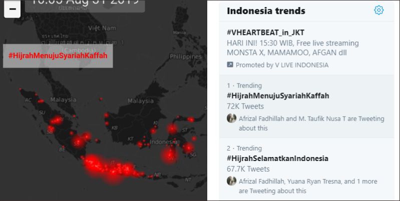  Sambut Tahun Baru 1441 H, #HijrahMenujuSyariahKaffah Jadi Trending Topic