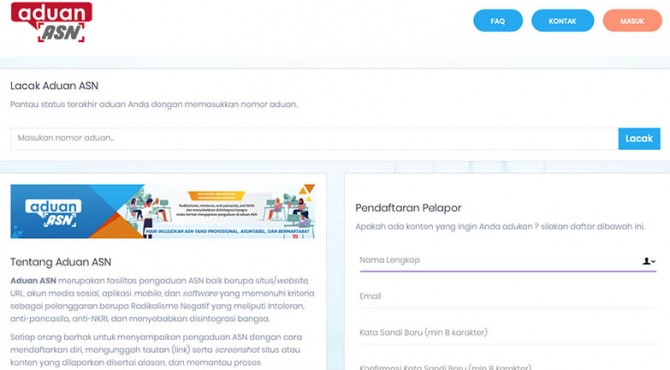  Situs Aduan ASN Berpotensi Memecahbelah Anak Bangsa