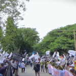 Aksi damai di Jalan Jendral Sudirman