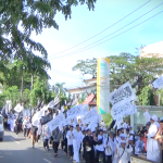 Rombongan Aksi Damai saat melewati Jalan Lambung Mangkurat